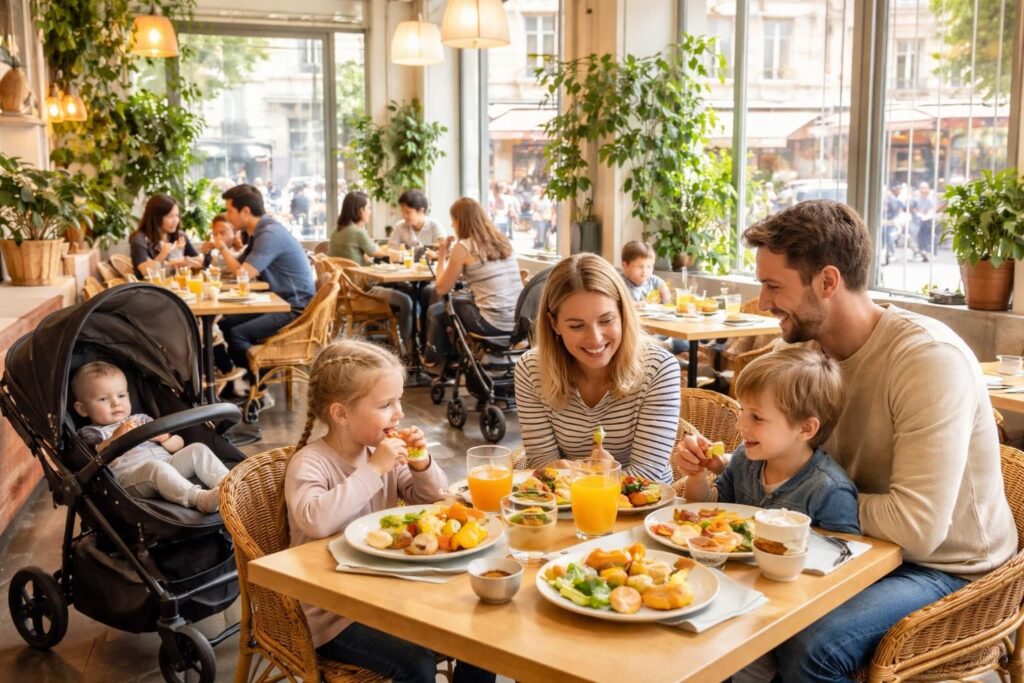 profitez d'un brunch familial à paris, accueillant les poussettes et proposant des menus enfants équilibrés pour un moment convivial et sain en famille.